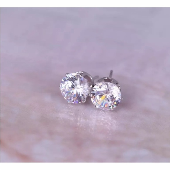 💖 Hypoallergenic Stainless Steel Crystal Earrings 6mm NEW - Picture 7 of 7